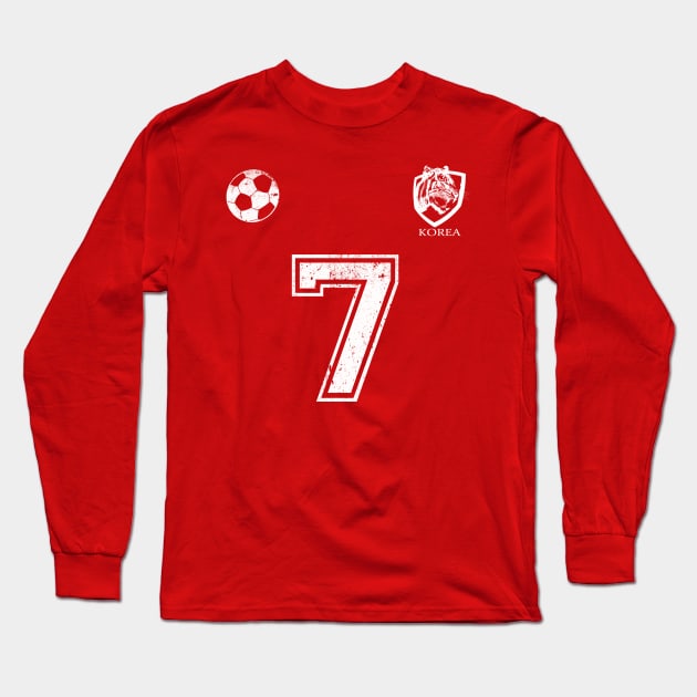 Korean soccer red tee for world cup Long Sleeve T-Shirt by LND4design